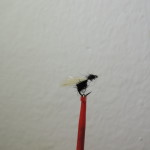 Formica alata in pelo di lepre nero e ali in hackles